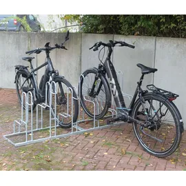 Trutzholm Fahrradständer für 6 Fahrräder höhenversetzt 210 x 75,5 cm Stahl feuerverzinkt grau