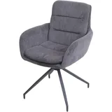 Esszimmerstuhl HWC-K32, Küchenstuhl Lehnstuhl Stuhl, drehbar Auto-Position Stoff