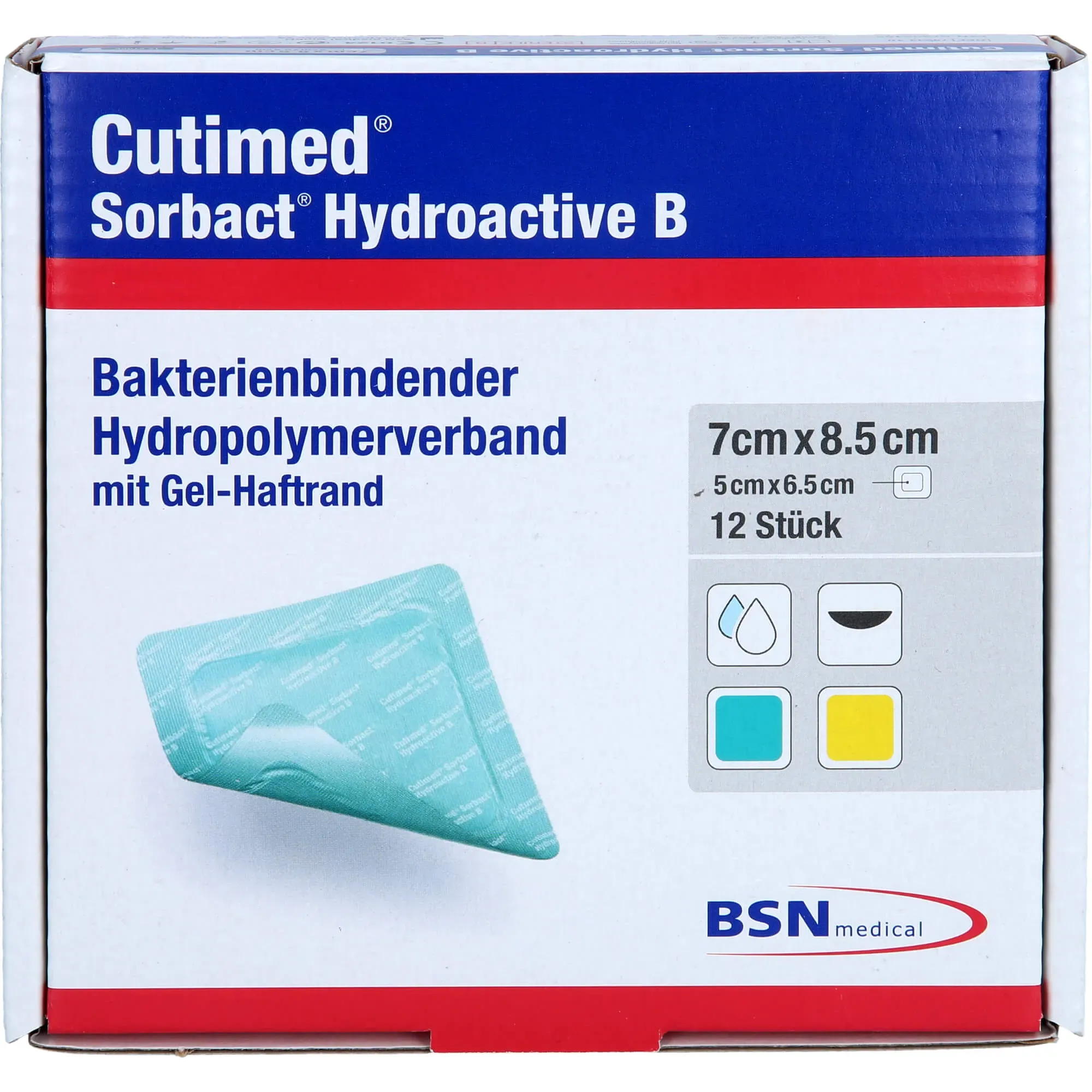 Cutimed Sorbact Hydroactive B Gel-V.7x8.5 cm Haft. 12 ST