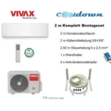 VIVAX R Design 24000 BTU + 2 m Komplett Montageset 7 KW Split Klimaanlage A++