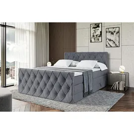 altdecor Boxspringbett AMAY-Z KING - 160x200 - H3/H4 - Dunkelgrau