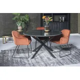 Esszimmertisch Küchentisch Tisch Jacky Spider Stahl Marmor schwarz 130 cm x 76cm
