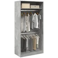 VidaXL Kleiderschrank Betongrau 100x50x200 cm Holzwerkstoff