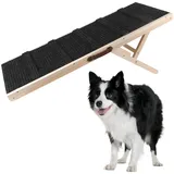 BommJokker Hunderampe Länge 110cm Einstellbar 35-65cm Höhe des 7 Gangs Hundetreppe für Bett oder Sofa aus Holz Katzen Rampe Hundeleiter Auffahrrampe für Haustiere mit Anti-rutsch max80kg Sicher (M)