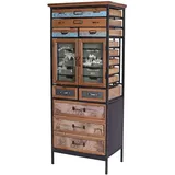 Hochkommode Industrie Kommode Loft Möbel Apothekerkommode Wohnzimmerschrank Schubladenschrank 132 cm Hoch Retro lof031 Palazzo Exklusiv