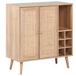 Sideboard Rattan heller Holzfarbton PAGET