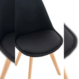 CLP 4er Set Esszimmerstuhl Linares Kunststoff I Stoff I Samt I Cord I Lederoptik I Lehnstuhl Mit Holzgestell