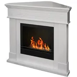 Divina Fire Eck-Bioethanol-Kamin Weiß