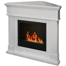 Divina Fire Eck-Bioethanol-Kamin Weiß