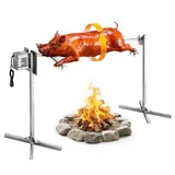 Spanferkelgrill Lammgrill Spießbratengrill 1321 Mm Rotisserie-grill Ac 220-240 V, 8-stufiges Elektrisches Rotisserie-grill-set Mit 40 Kg Tragkraft, 38 W Motor Grillset Für Partys
