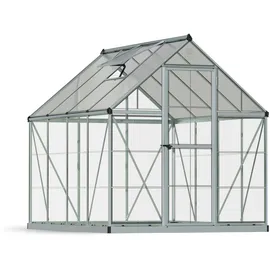 CANOPIA Hybrid Alu silber Polycarbonat 0,7 mm/Dach HKP 4 mm 4,5 m2 inkl. Stahlfundament