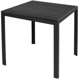 INDA-EXCLUSIV Gartentisch 80 x 80 x 74 cm anthrazit/schwarz