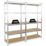 Proregal Schwerlastregal Giant Ragnar | HxBxT 200x100x50 cm | Fachlast 175kg | Verzinkt | Stecksystem Lagerregal Steckregal