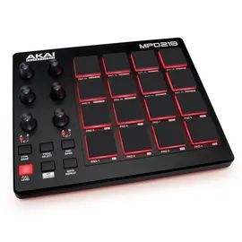 Akai MPD218 - MIDI Pad Controller, Drum Pad Machine, Beat Maker mit 16 Pads, Zuweisbaren Reglern, Produktionssoftware Inklusive