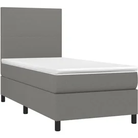 vidaXL Boxspringbett mit Matratze & LED Dunkelgrau 80x200 cm Stoff