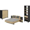 Schlafzimmer-Set GAMI Mimizan, braun (schwarz – eiche helvezia), B/H: 160cm x 200cm, Schlafzimmermöbel-Sets