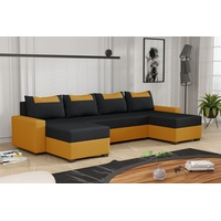 Fun Möbel Wohnlandschaft Schlafsofa Sofa HEDVIG Stoff Manila Goldgelb-