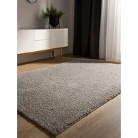 benuta basic Waschbarer Hochflor Shaggyteppich Soho Hellgrau 160x230 cm - Hochflor Teppich für Wohnzimmer