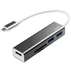Logilink USB-C Hub 3-Port mit Card Reader Anthrazit