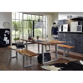 Massivmoebel24 Baumbank 160 x 38 x 45 cm Braun