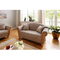 2-Sitzer HOME AFFAIRE "Milano Vintage", beige, B:159cm H:83cm T:81cm, Sofas, mit Federkern, Bezug in Lederoptik, incl. Zierkissen