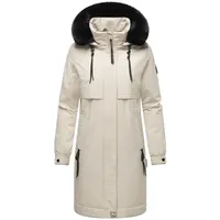 Navahoo Wintermantel Kaltwetterretter creme / schwarz L