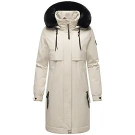 Navahoo Wintermantel Kaltwetterretter creme / schwarz L
