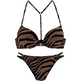 Bruno Banani Push-Up-Bikini Damen Schwarz/Gold 38 Cup AA