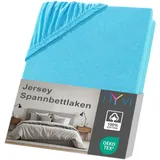nyvi Spannbettlaken Jersey 120 x 200 - 130 x 200 cm türkis