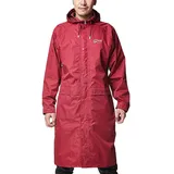 Icegrey Unisex Regenmantel Regenponcho Regencape mit Transparenter Verlängerter Kapuze Weinrot XXL