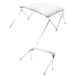 VEVOR Bimini Top Bootsverdeck Bootdach Sonnenverdeck Hellgrau 3 Bögen 137-152cm