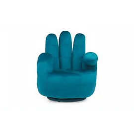 vente-unique Fingersessel drehbar - Samt - Grünblau - CATCHY
