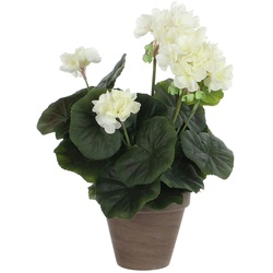 Mica Decorations Geranie Pvc Creme Geranie mit Blumentopf