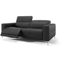 Sofanella 3-Sitzer Sofanella 3-Sitzer MARBELLA Ledercouch Ledersofa Relaxsofa in Schwarz schwarz