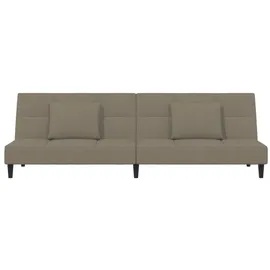 vidaXL Schlafsofa 2-Sitzer mit 2 Kissen Hellgrau Samt - Grau