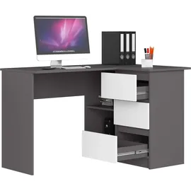 akord furniture factory AKORD B16 rechts Graphitgrau Front Weiß B124 x H77 x T85 cm - Grau/Weiß