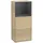 Villeroy & Boch Finion Seitenschrank F51, F510HGPC 41,8x93,6x27cm, rechts, Regal oben Midnight Blue Matt, Oak Veneer