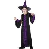 NET TOYS Kinder Hexenkostüm Hexen Kostüm mit Hut S 4-6 Jahre 110-128 cm Hexe Halloweenkostüm Magierin Kinderkostüm Zauberin Faschingskostüm Witch Kleid Horrokostüm Mädchen Kostüme Fasching