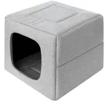 Hundehöhle Hundebett Katzenbett Hundehütte Haustierbett Hundehaus Hundeliegen Hundesofa Korb Sofa Schlafplatz, Größe 2: 45x45x35/17,5 cm, Asche