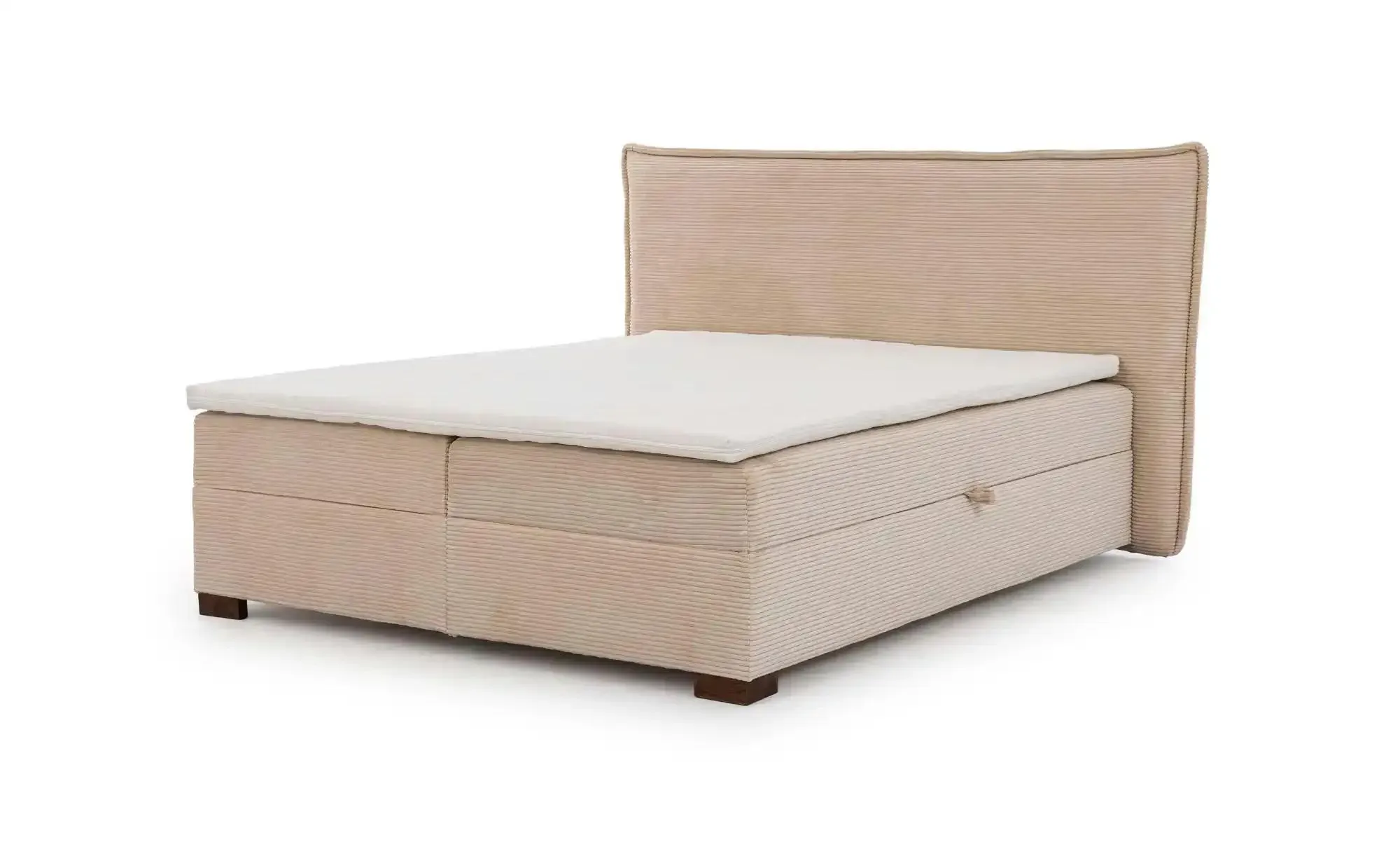 S-STYLE Boxbett mit Bettkasten  Cord  H3 Lovetti , beige , Maße (cm): B: 200 H: 119