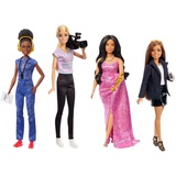 Barbie Berufe-Set mit 4 Puppen und Zubehör, Frauen in der Filmbranche mit Studioleiterin, Regisseurin, Kamerafrau und Filmstar in ausziehbaren Outfits, HRG54