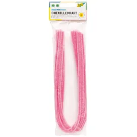 Folia Chenilledraht Pfeifenputzer 10 Stück rosa 8 mm Durchmesser 50 cm lang