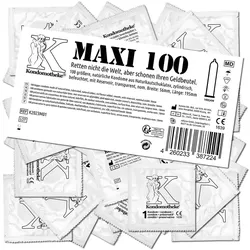 «MAXI» breite Kondome, 56mm, vegan, Silikonöl-befeuchtet (100 Kondome) 100 St