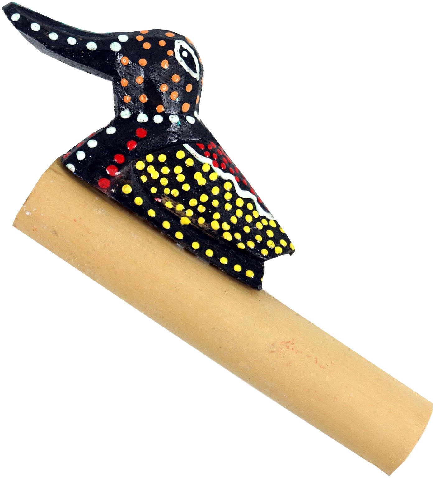 GURU SHOP Musikinstrument aus Holz, Handgearbeitet Pfeife, Flöte, Spaß Trompete - Bambus Tröte 3, Braun, 6x13x2,5 cm, Musikinstrumente