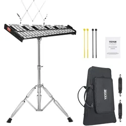 VEVOR Glockenspiel-Xylophon mit 32 Tönen, Glockenset mit Schlägeln, Trommelstöcken und Ständer