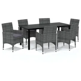 vidaXL Garten-Essgruppe 7-tlg. Grau
