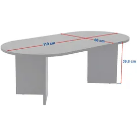 HANAH Home Stilvoller Couchtisch Atlantic Pine Kiefer 119 x 40 x 60 cm