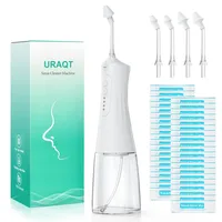 URAQT Elektrisch Nasendusche, Elektrischer Neti Pot für Erwachsene und Kinder, mit 4 Ersatzköpfe und 40 Nasenspülsalz, Nasenspülung für Befreiung der Nasennebenhöhlen, Weiß
