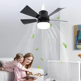 Bewinner Deckenventilator mit Beleuchtung und Fernbedienung - 3 Windgeschwindigkeiten Dimmbarer Glühbirnenventilator, Timer Deckenventilator mit Licht für Schlafzimmer Küche