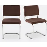 2er-set Stühle Sarva, Samt Braun Einheitsgrösse